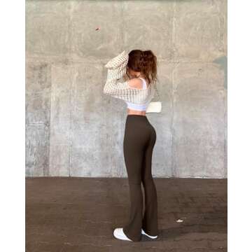 OQQ Women's Flare Pants High-Waisted Comfortable Style