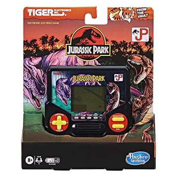 Tiger Electronics Jurassic Park Electronic LCD Video Game, Retro-Inspired 1-Player Handheld Game, Ag...
