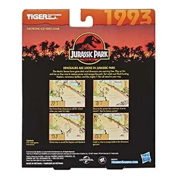 Tiger Electronics Jurassic Park Electronic LCD Video Game, Retro-Inspired 1-Player Handheld Game, Ages 8 and Up