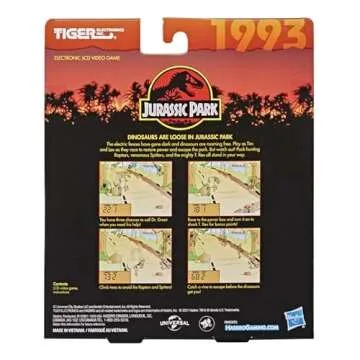 Tiger Electronics Jurassic Park Electronic LCD Video Game, Retro-Inspired 1-Player Handheld Game, Ages 8 and Up