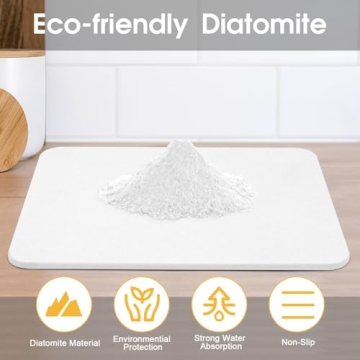 Stylish Diatomaceous Stone Dish Drying Mats for Kitchen