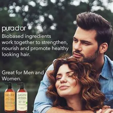 PURA D'OR MD Anti-Thinning Biotin Shampoo & Conditioner Set (16oz x2) Maximum Defense Coal-Tar Strong Scented DHT Blocker Hair Thickening Products For Women & Men, Daily Shampoo For Scalp Health
