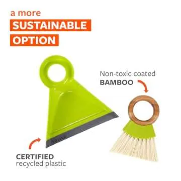 Compact Full Circle Tiny Team Mini Brush and Dustpan Set