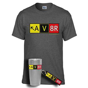 Airport Taxiway Sign Keychain (Original AV8R) - Unique Double-Sided Design with Metal Keyring