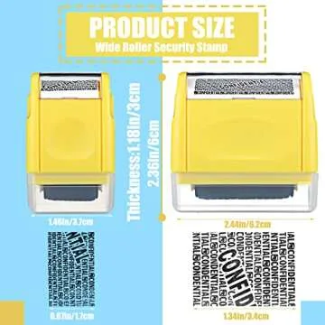 Nezyo 2 Pack Identity Protection Roller Stamp Identity Theft, Confidential, Privacy Roller Stamp Inf...