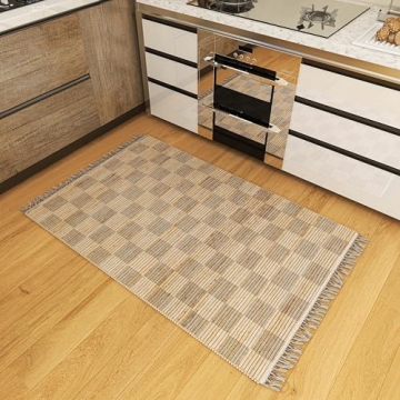 3x5 Ft Jute Natural Area Rug, 100% Hand Woven Rug for Indoor Front Entrance Kitchen, bedrooms & Bath...