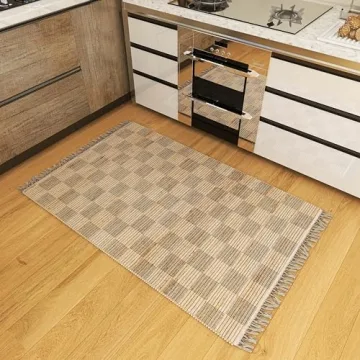 3x5 Ft Jute Natural Area Rug, 100% Hand Woven Rug for Indoor Front Entrance Kitchen, bedrooms & Bath...