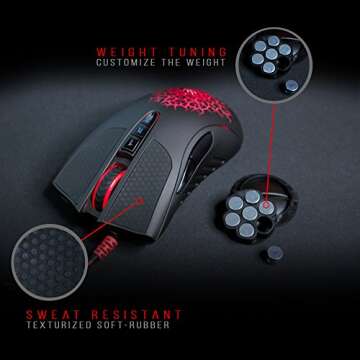 BLOODY AL90 Optical Gaming Mouse with Light Strike Optical Switch - 8 Programmable Buttons & Ergonom...