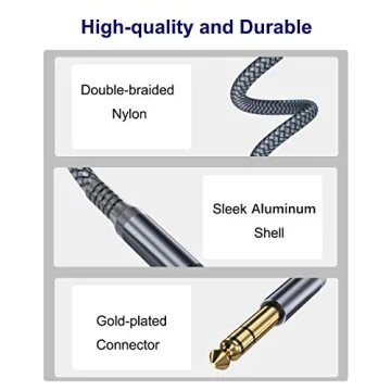 Elebase 10ft TRS Instrument Cable - 2 Pack for Guitar