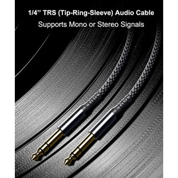 Elebase 10ft TRS Instrument Cable - 2 Pack for Guitar