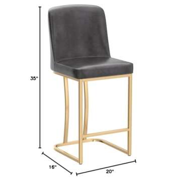 PHI VILLA Gold Bar Stools Set of 3 - Counter Stools for Kitchen Island, Counter Height Barstools Set...