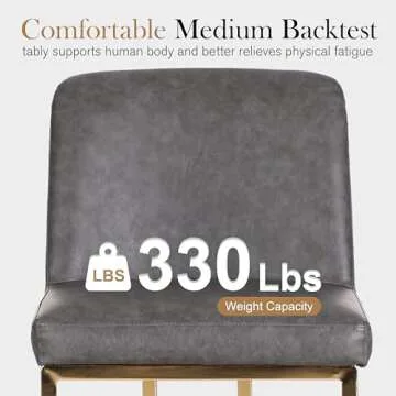 PHI VILLA Gold Bar Stools Set of 3 - Counter Stools for Kitchen Island, Counter Height Barstools Set of 3