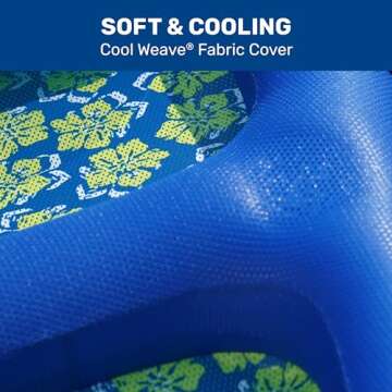 Aqua Campania Ultimate 2-in-1 Pool Float Lounge – Extra Large – Inflatable Pool Floats for Adults with Adjustable Backrest & Cupholder Caddy – Royal/Lime Hibiscus