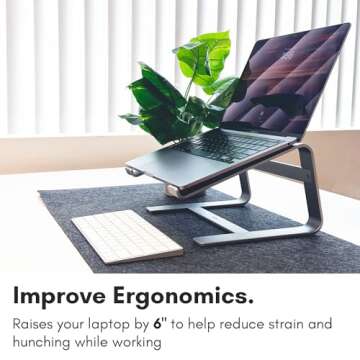 Premium Aluminum Macally Laptop Stand for Any Device