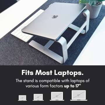 Premium Aluminum Macally Laptop Stand for Any Device