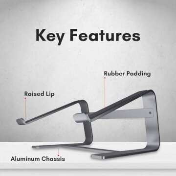 Premium Aluminum Macally Laptop Stand for Any Device