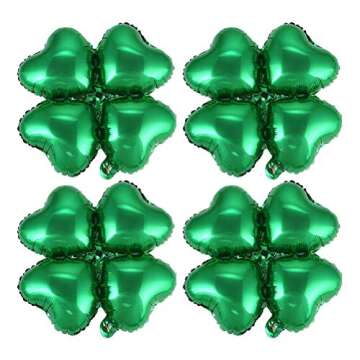 BinaryABC St.Patricks Day Shamrock Foil Balloons,St Patrick's Day Decorations,for Wedding Birthday Festival,10Pcs(Green)