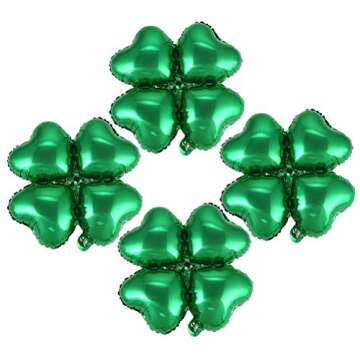 BinaryABC St.Patricks Day Shamrock Foil Balloons,St Patrick's Day Decorations,for Wedding Birthday Festival,10Pcs(Green)