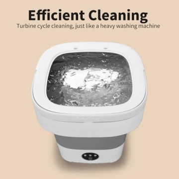 Portable Washing Machine, 16 L Mini Washer with 3 Modes Deep Cleaning for Underwear, Baby Clothes, Sock, Small Items, Foldable Travel Washer and Dryer Combo for Apartments, Camping, Travel, RV (Grey)