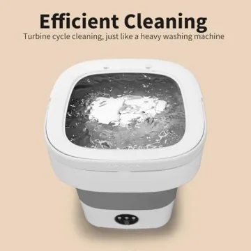 Portable Washing Machine, 16 L Mini Washer with 3 Modes Deep Cleaning for Underwear, Baby Clothes, Sock, Small Items, Foldable Travel Washer and Dryer Combo for Apartments, Camping, Travel, RV (Grey)