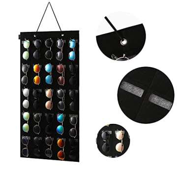 KGMCARE Sunglasses Organizer Storage- Hanging Eyeglasses Wall Pocket Mounted,Eyewear Display,25 Slot...