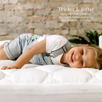 ExceptionalSheets Rayon from Bamboo Toddler Mattress Pad - Extra Plush Mattress Cover for Small Children's Beds