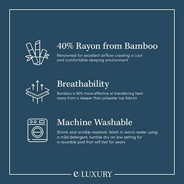 ExceptionalSheets Rayon from Bamboo Toddler Mattress Pad - Extra Plush Mattress Cover for Small Children's Beds