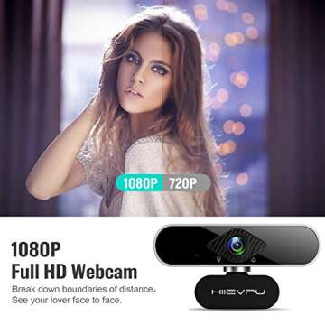 Hiievpu 1080p Webcam with Noise Reduction and Wide Angle