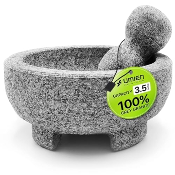 Umien Granite Mortar Pestle Set 3.5-Cup 8-Inch Avocado Tool