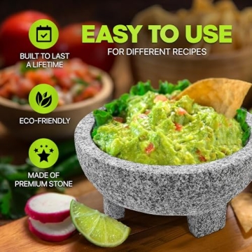 Umien Granite Mortar Pestle Set 3.5-Cup 8-Inch Avocado Tool