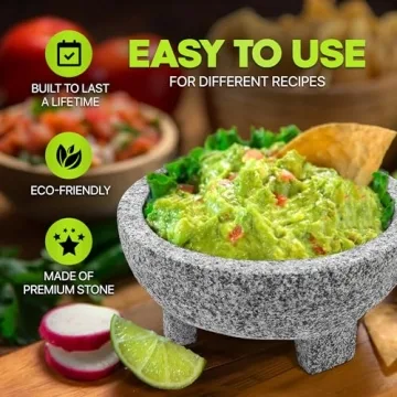 Umien Granite Mortar Pestle Set 3.5-Cup 8-Inch Avocado Tool