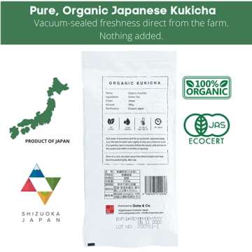 Ocha & Co. Organic Kukicha Twig Tea - Organic Green Tea from Stems & Leaf - Loose Leaf Japanese Green Tea - Nutty, Honey and Citrus Taste Twig Tea,100g/3.5oz