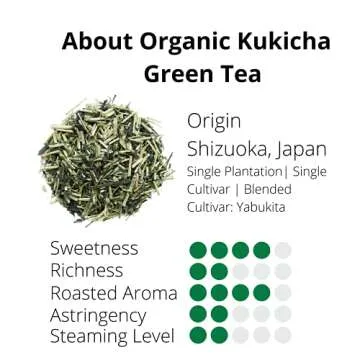 Ocha & Co. Organic Kukicha Twig Tea - Organic Green Tea from Stems & Leaf - Loose Leaf Japanese Green Tea - Nutty, Honey and Citrus Taste Twig Tea,100g/3.5oz