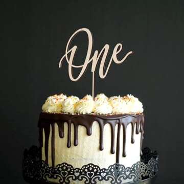 Smash Cake Topper for First Birthday - Wood Design