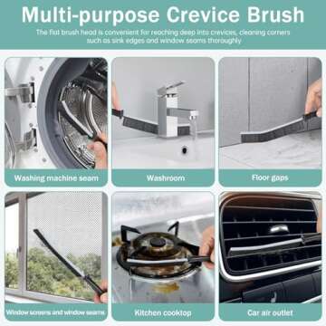 Crevice Cleaning Brush, Hard-Bristled Crevice Cleaning Brush, New Multifunctional Gap Cleaning Brush Tool, Dead Corners Brushes for Bathroom Kitchen Tiles Window Door Slots, 3pcs