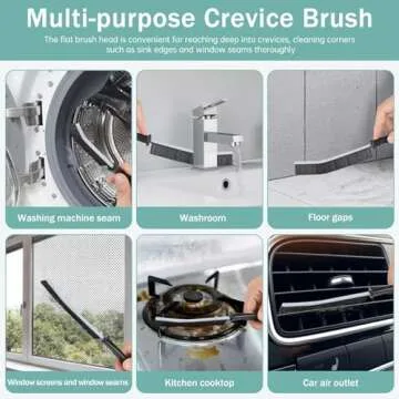 Crevice Cleaning Brush, Hard-Bristled Crevice Cleaning Brush, New Multifunctional Gap Cleaning Brush Tool, Dead Corners Brushes for Bathroom Kitchen Tiles Window Door Slots, 3pcs