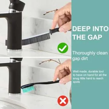 Crevice Cleaning Brush, Hard-Bristled Crevice Cleaning Brush, New Multifunctional Gap Cleaning Brush Tool, Dead Corners Brushes for Bathroom Kitchen Tiles Window Door Slots, 3pcs