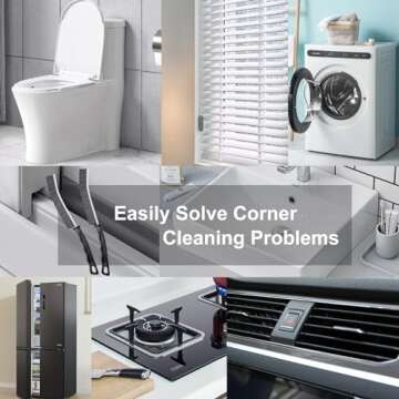 Crevice Cleaning Brush, Hard-Bristled Crevice Cleaning Brush, New Multifunctional Gap Cleaning Brush Tool, Dead Corners Brushes for Bathroom Kitchen Tiles Window Door Slots, 3pcs
