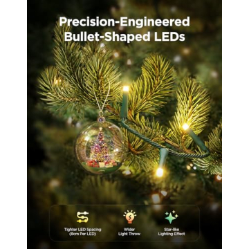 Govee Christmas Sparkle String Lights 66ft - Vibrant RGBWIC App-Controlled LED String Lights for Fes...