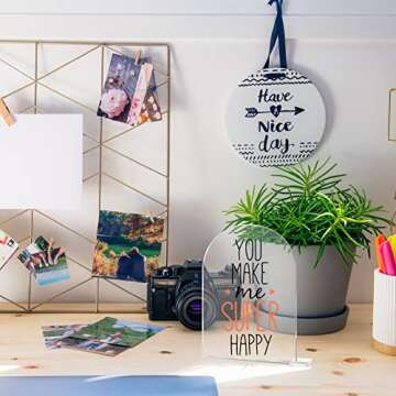 20 Sets 5 x 7 Inches Clear Arch Acrylic Sign with Stand Holder Table Numbers Wedding Signs DIY Blank Round Top Acrylic Sheet for Events Party Centerpieces Decor Restaurant List Menu