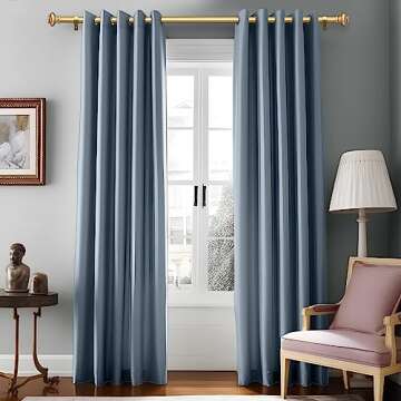 SIMEWIN Gold Curtain Rods - Adjustable and Decorative
