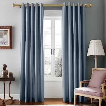 SIMEWIN Gold Curtain Rods - Adjustable and Decorative