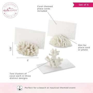 Kate Aspen Place Card Holders, White