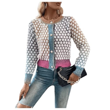 GORGLITTER Stylish Colorful Cropped Cardigan for Women
