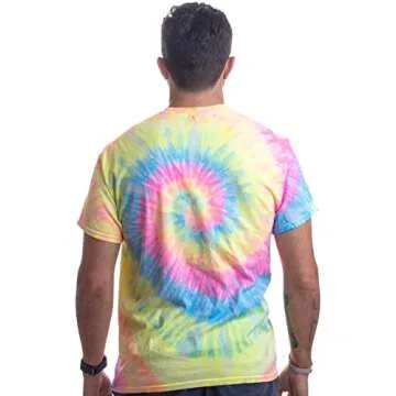 Ann Arbor T-shirt Co. Humans aren't Real | Funny Festival Hippy Rave Drug Tie Dye for Men or Women T-Shirt - M