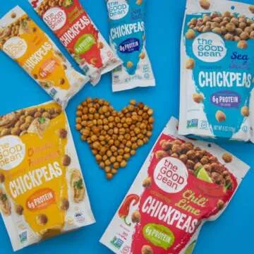 The Good Bean Crunchy Chickpeas - Chili Lime - Resealable Bag - Roasted Chickpea Beans - Vegan Snack with Good Source of Plant Protein and Fiber, 6 Oz (Pack of 6)