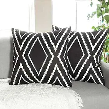 Adabana Outdoor Waterproof Pillow Covers for Patio Style