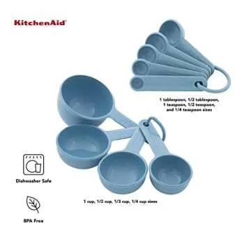 KitchenAid 9-Piece Easy Read Measuring Cup and Spoon Set in Blue Velvet