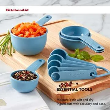 KitchenAid 9-Piece Easy Read Measuring Cup and Spoon Set in Blue Velvet