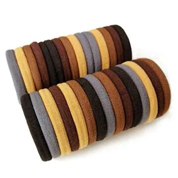100 Pack Seamless Durable High Stretch Hair Ties for Women